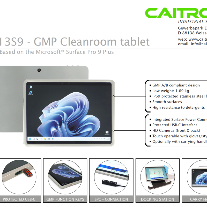 New Cleanroom Tablet Data Sheet
